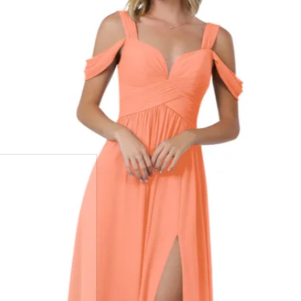 Azazie Lianne Bridesmaid Dress (Color: Sunset | Size: 8)